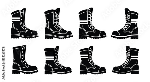 Silhouette illustrations of various women s and men s shoe styles displayed