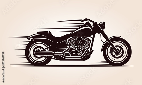 Motorcycle Vector Silhouette, Classic Silhouette Of A Motorcycle, Vintage Cruiser Motorcycle, Vintage Motorcycle Vector Silhouette, Motorcycle Silhouette.