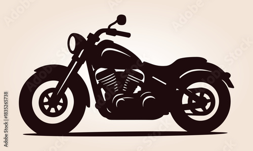 Motorcycle Vector Silhouette, Classic Silhouette Of A Motorcycle, Vintage Cruiser Motorcycle, Vintage Motorcycle Vector Silhouette, Motorcycle Silhouette.
