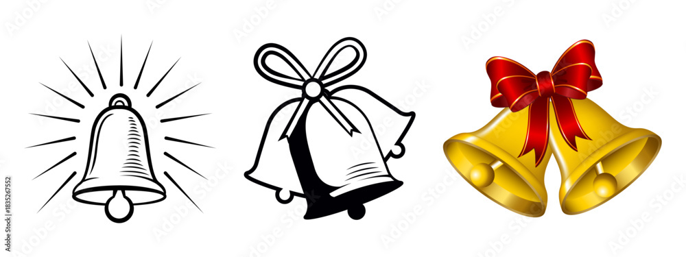 Obraz premium Bell icon set vector illustration. Alarm symbol. notification bell icon with important message, warning, reminder, or urgent update.