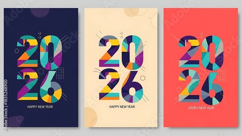 Colorful abstract 2026 numbers design for new year celebrations