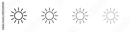 Sun icon on white background. Modern simple icon vector illustration.