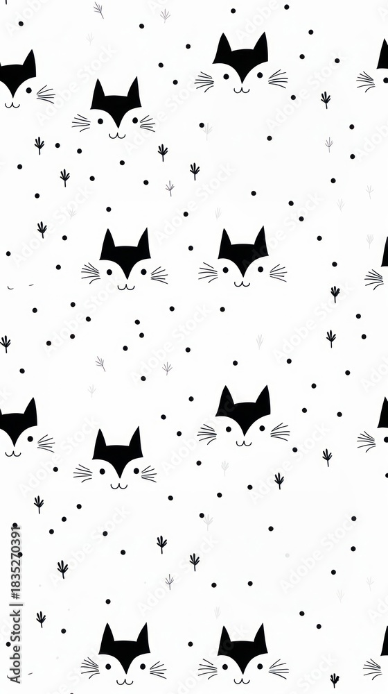 Fototapeta premium Fox backgrounds pattern black.
