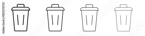 Trash icon on white background. Modern simple icon vector illustration.