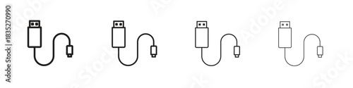 USB cable icon on white background. Modern simple icon vector illustration.