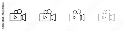 Video camera icon on white background. Modern simple icon vector illustration.