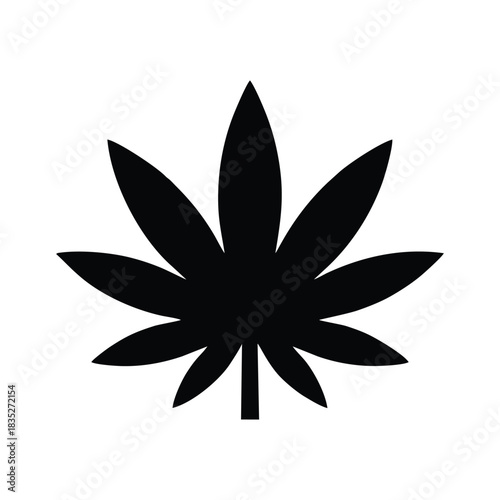 Cannabis Leaf Silhouette Vector Icon