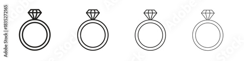 Wedding ring icon on white background. Modern simple icon vector illustration.