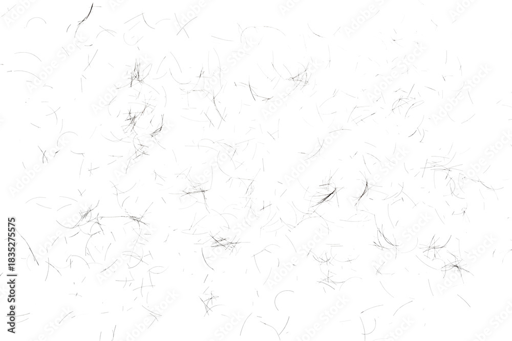 Naklejka premium human hair scattered isolated in white background and texture, clipping path