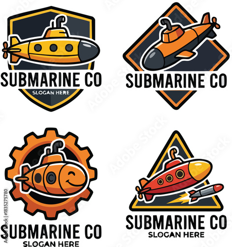set vector illustration of a submarine 