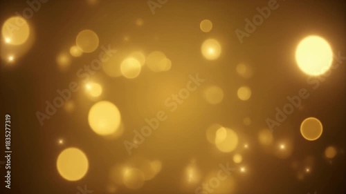Golden Bokeh Lights Abstract Background with Soft Glow and Sparkle image photo