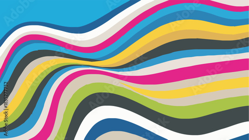 Dynamic waves of vibrant colors create a modern, eye-catching background element for websites, presentations, and creative projects, adding a touch of fun.