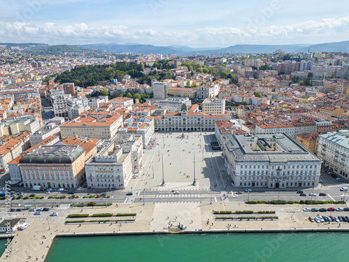 trieste aerial view of square unità d'italia