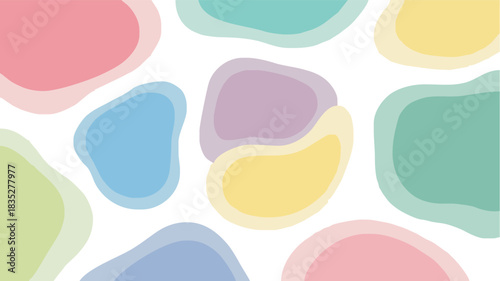Pastel blob shapes create a fresh, vibrant pattern, perfect for modern designs, backgrounds, and whimsical projects with a playful, cheerful aesthetic