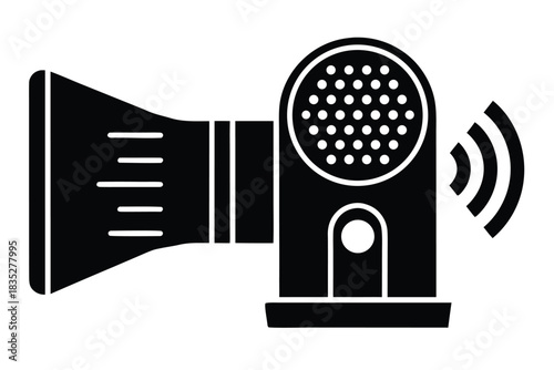 voice controlled speaker vector icon silhouette il