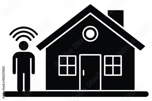 smart home assistant vector icon silhouette illust