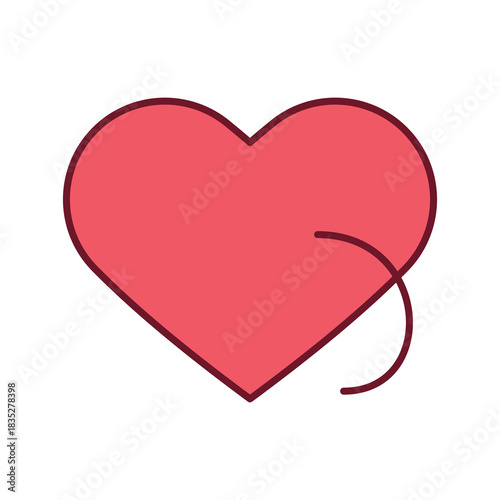An illustration of a brightly colored Valentine's Day icon on a white background