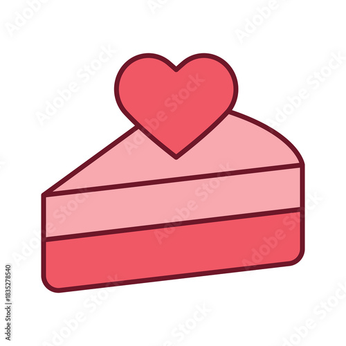An illustration of a brightly colored Valentine's Day icon on a white background