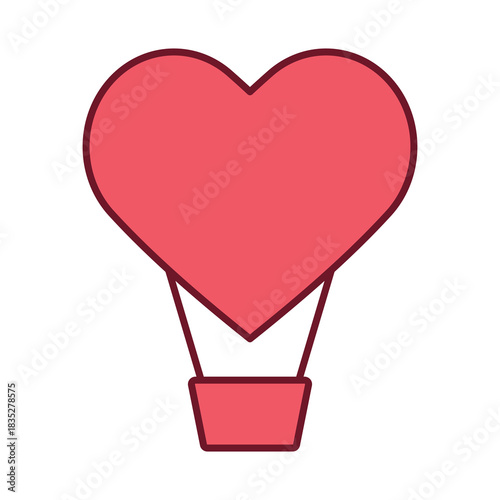 An illustration of a brightly colored Valentine's Day icon on a white background