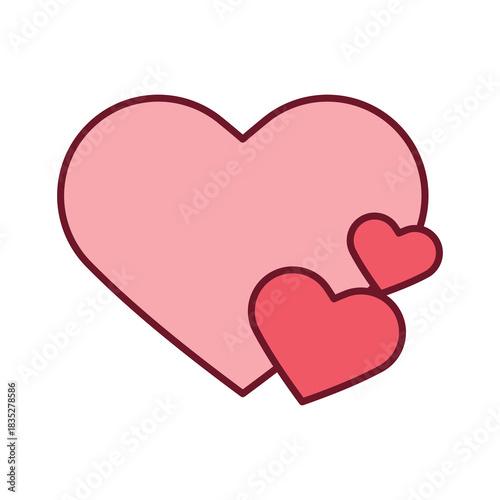 An illustration of a brightly colored Valentine's Day icon on a white background