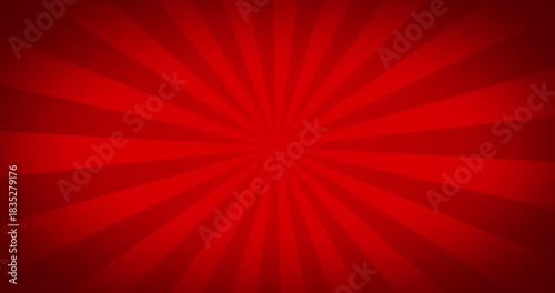 Motion sunburst abstract red background. Stripes rotating. Looped animation 4k