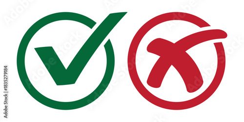 Tick and Cross Marks: A graphic representation of decision-making, choice, and approval is showcased by two contrasting symbols. the checkmark represents positive selection