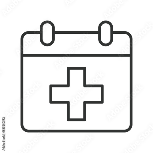 Online registration, icon in line design. online registration, digital healthcare, calendar on white background vector. Online registration editable stroke icon