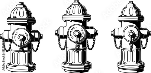 set of fire hydrant vector