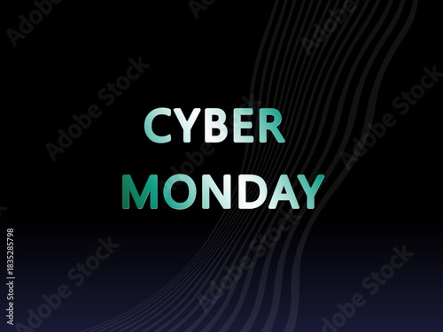 Cyber Monday banner design template  on gradient background.