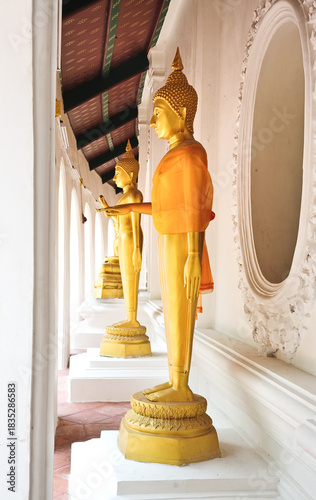  The Golden Buddha statue is a sacred symbol of Buddhism and  general attraction in peaceful Thailand. 