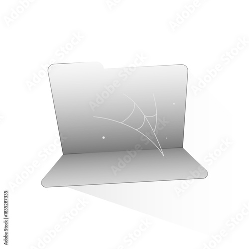 modern flat illustration of open empty folder. no files, missing data, empty storage, or unavailable documents. for UI placeholders, error pages, empty states, file management apps, digital storage