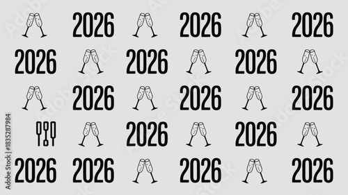Celebrate 2026 with stylish champagne cheers, a fresh and modern background perfect for new year's eve parties and festive celebrations design
