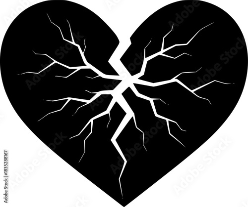 Cracked broken heart