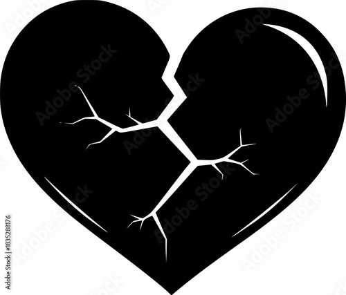 Cracked broken heart