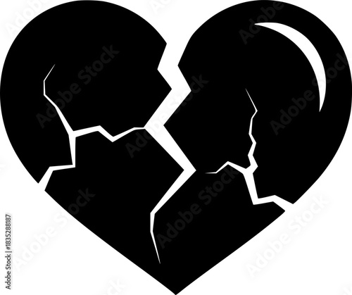 Cracked broken heart