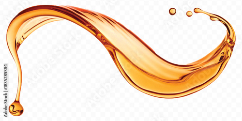 abstract smooth liquid  honey, engine, olive oil and  cooking splashing  in curve style isolated on white background