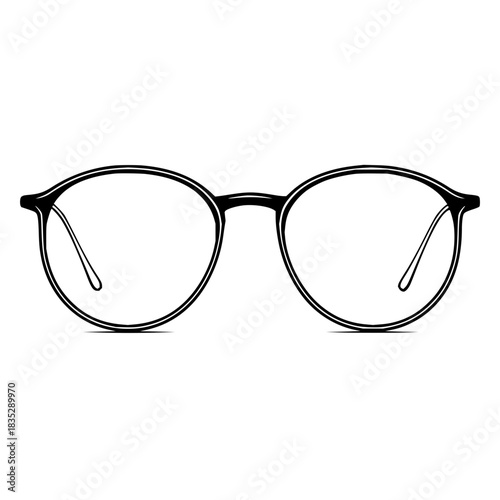 Stylish round glasses frames vector illustration for eyewear fashion and optical accessory design needs
