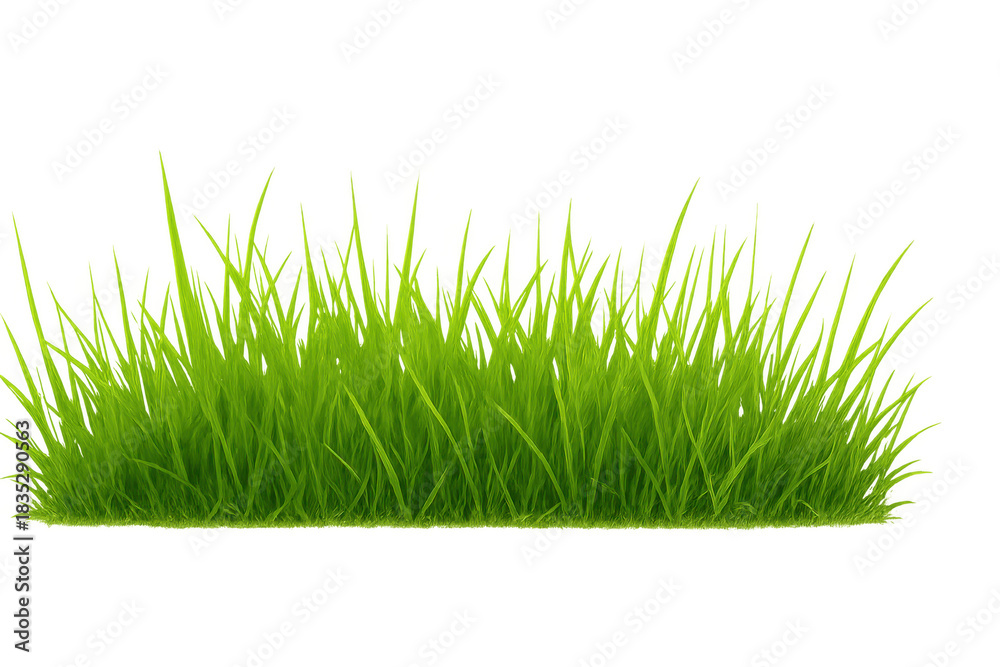 Obraz premium Fresh green grass growing in field with transparent background representing nature and environment
