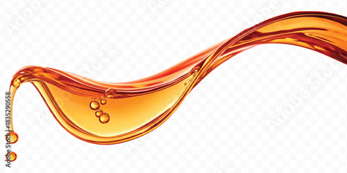 abstract smooth liquid  honey, engine, olive oil and  cooking splashing  in curve style isolated on white background