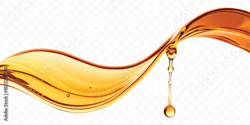 abstract smooth liquid  honey, engine, olive oil and  cooking splashing  in curve style isolated on white background