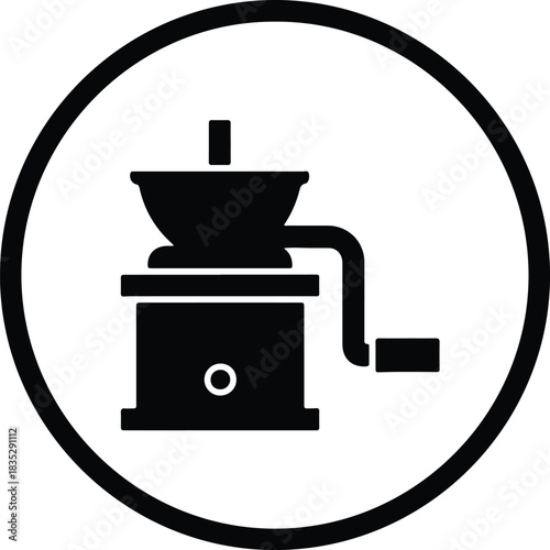Silhouette coffee grinder simple kitchen appliance vector Illustrator