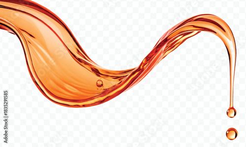 abstract smooth liquid  honey, engine, olive oil and  cooking splashing  in curve style isolated on white background