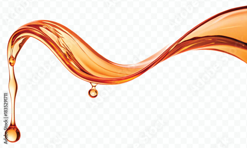 abstract smooth liquid  honey, engine, olive oil and  cooking splashing  in curve style isolated on white background