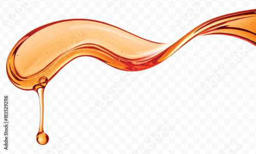 abstract smooth liquid  honey, engine, olive oil and  cooking splashing  in curve style isolated on white background