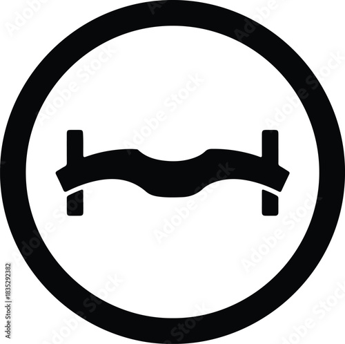 Silhouette Reduced Speed Hump Sign Isolated Symbol vector Illustrator