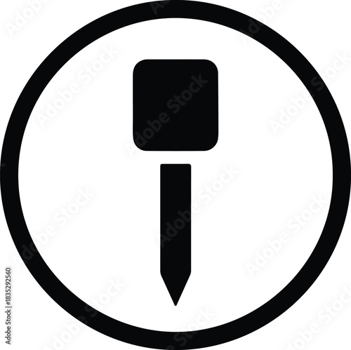 Silhouette screwdriver tool head within circle vector Illustrator