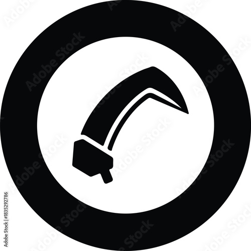 Silhouette sickle icon in circle shape simple design vector Illustrator