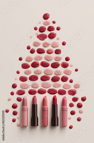 christmas tree from lipstick colour