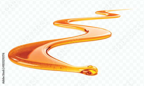 abstract smooth liquid  honey, engine, olive oil and  cooking splashing  in curve style isolated on white background