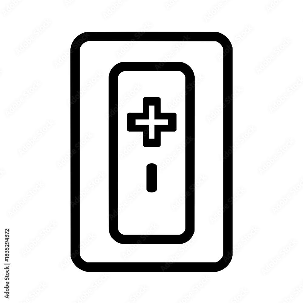 Obraz premium Battery icon vector illustration, plus and minus sign for energy source, power supply, charge symbol design